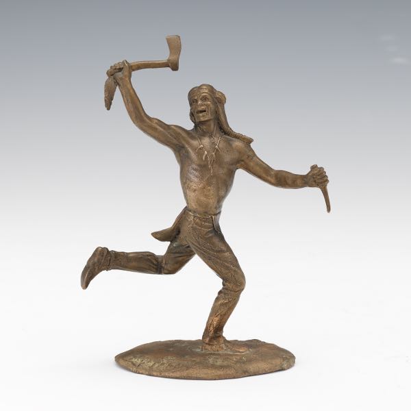 NATIVE AMERICAN WARRIOR BRONZED