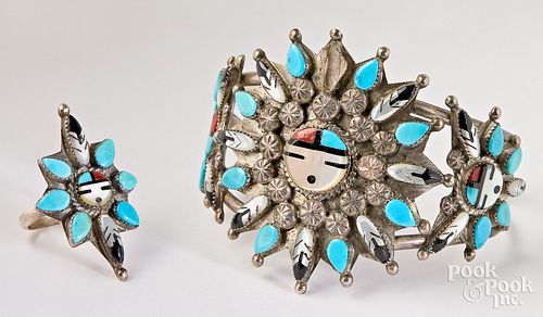 NATIVE AMERICAN ZUNI BRACELET AND