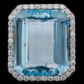 Natural Aquamarine and Diamond