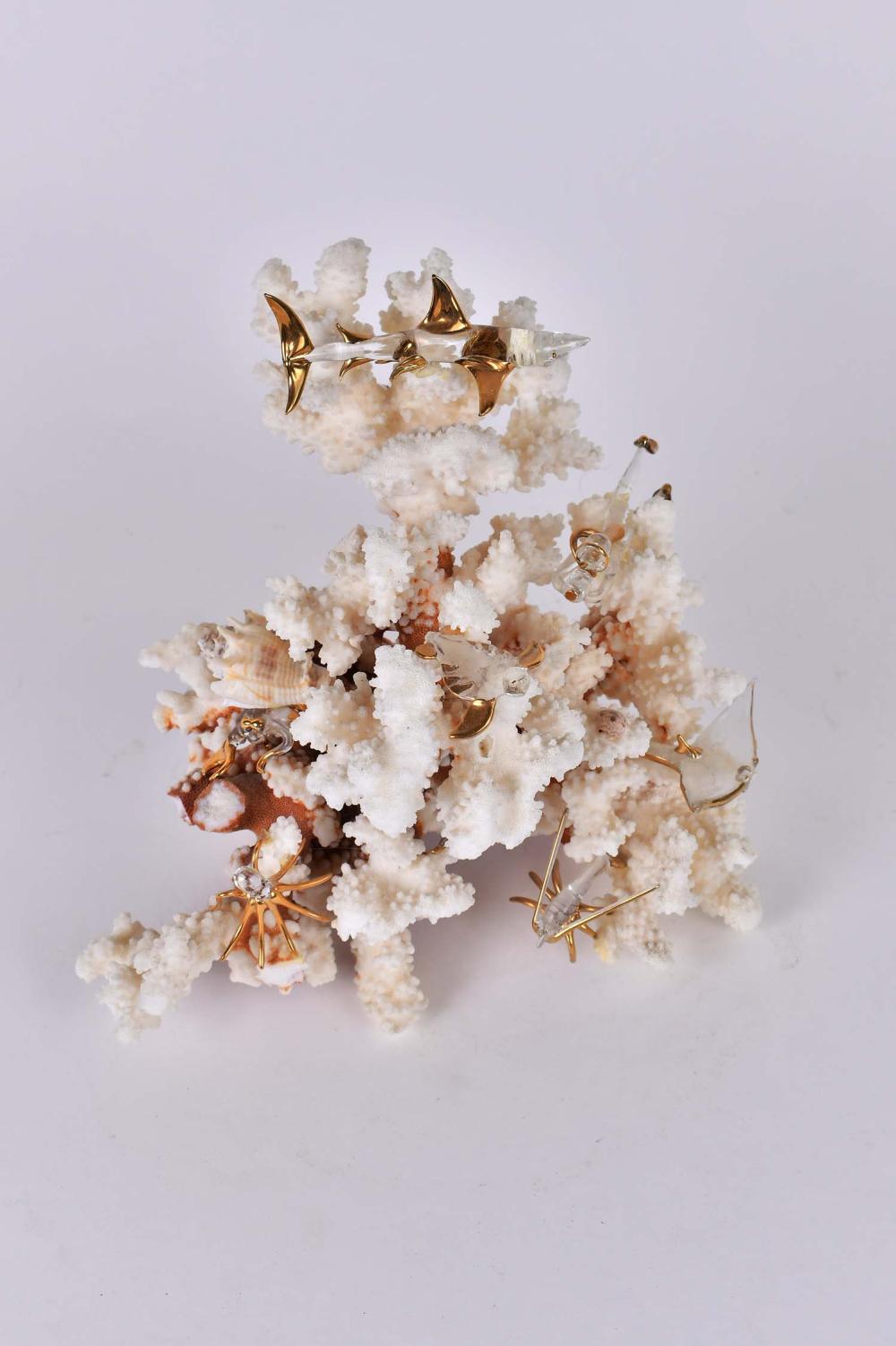 NATURAL CORAL AND GLASS TABLE