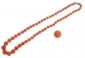 NATURAL CORAL BEADED NECKLACE