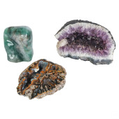NATURAL FLUORITE AMETHYST & CO
