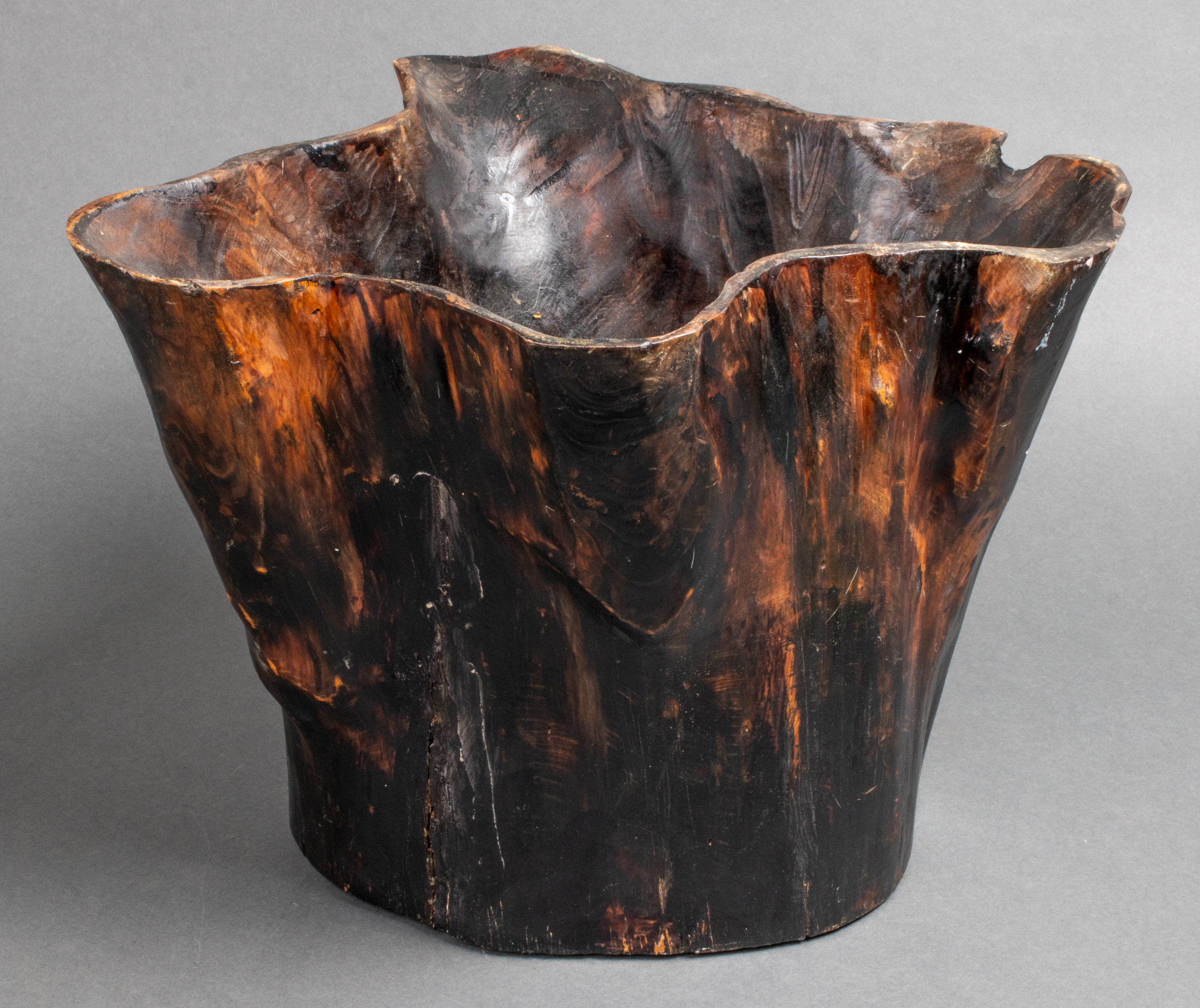NATURAL HOLLOWED TREE TRUNK PLANTER