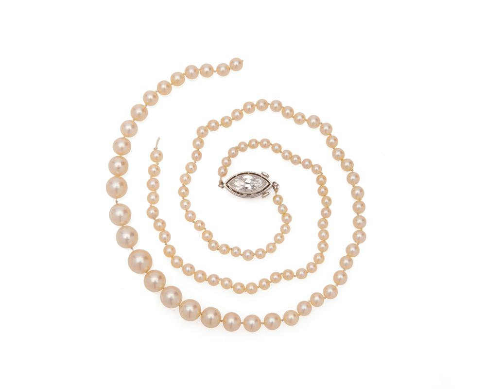 NATURAL PEARL AND DIAMOND