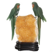 NATURAL QUARTZ PARROTS ON CITR