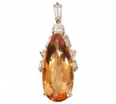 NATURAL TOPAZ & DIAMOND 18K YG