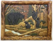 NATURALISTIC CARVED WOOD PICTU