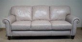 NATUZZI LIGHT GRAY LEATHER SOF