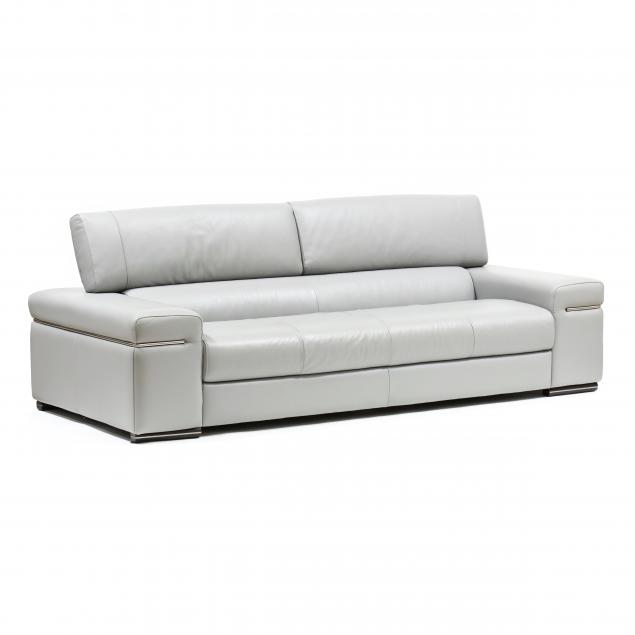 NATUZZI, MODERN LEATHER SOFA Italy,