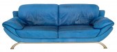 NATUZZI POST MODERN BLUE LEATH