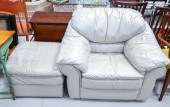 NATUZZI WHITE LEATHER LOUNGE C