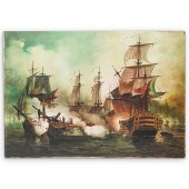 NAUTICAL BATTLING SHIPS AT SEA