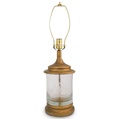 NAUTICAL BRASS & ETCHED GLASS