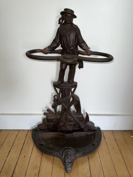 NAUTICAL CANE HOLDER, CAST IRON