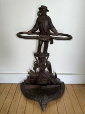NAUTICAL CANE HOLDER, CAST IRO