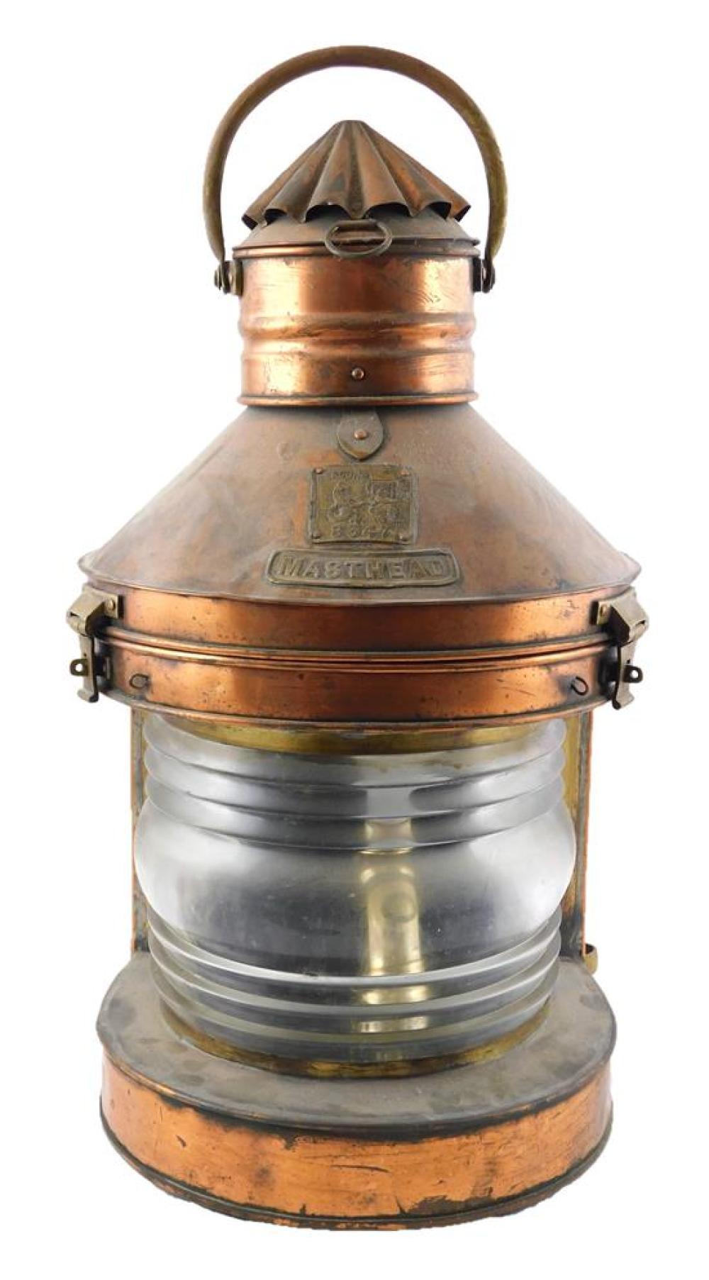 NAUTICAL COPPER LANTERN, LATE 19TH/