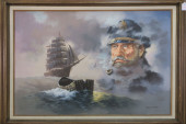NAUTICAL OIL ON CANVAS SIGNED