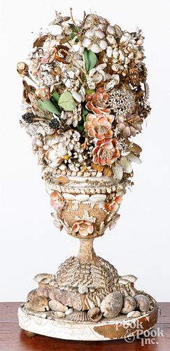 NAUTICAL SEASHELL FLORAL BASKET,