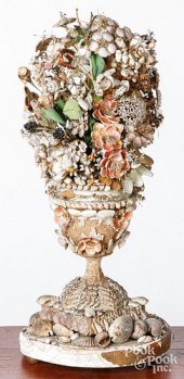 NAUTICAL SEASHELL FLORAL BASKE
