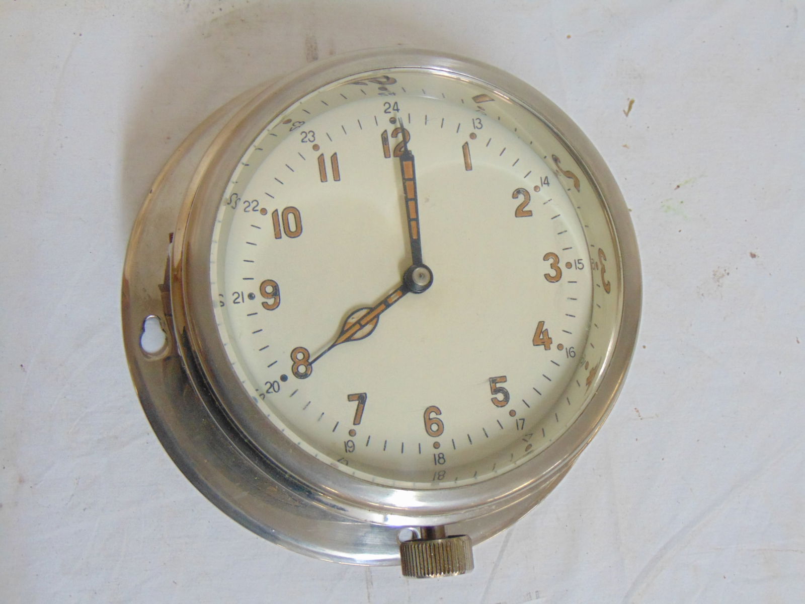 NAUTICAL SHIP'S BELL CLOCK, STEEL