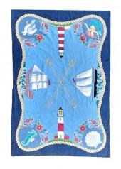 NAUTICAL THEMED HOOKED RUG FEA