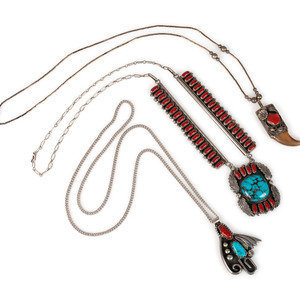 Navajo and Kewa Silver, Coral,