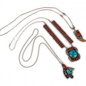 Navajo and Kewa Silver, Coral,