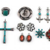Navajo and Zuni Earrings, Ring