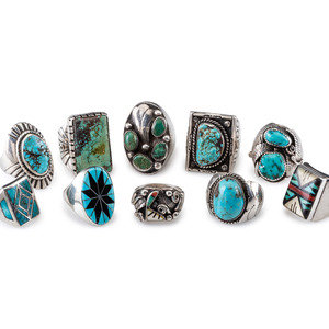 Navajo and Zuni Silver Rings,