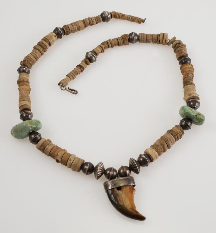 NAVAJO BEAR CLAW NECKLACE,