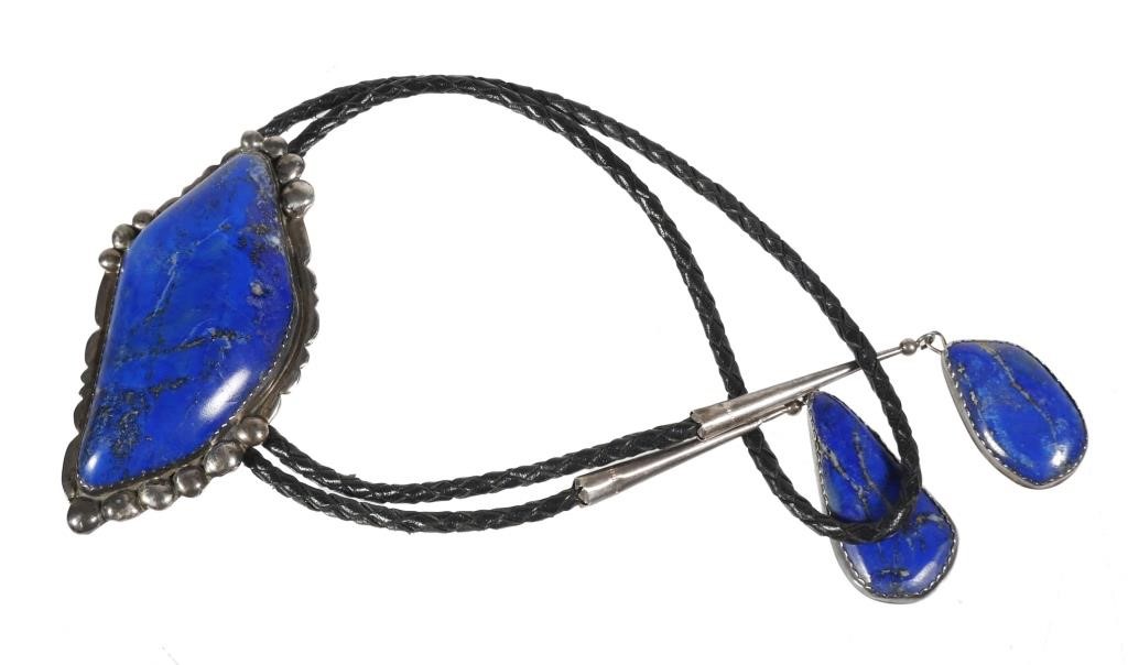NAVAJO BOLO TIE LAPIS LAZULI &