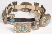 Navajo Concha Belt with Turquo