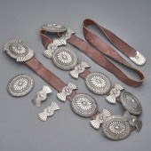 NAVAJO CONCHA STERLING BELT, D