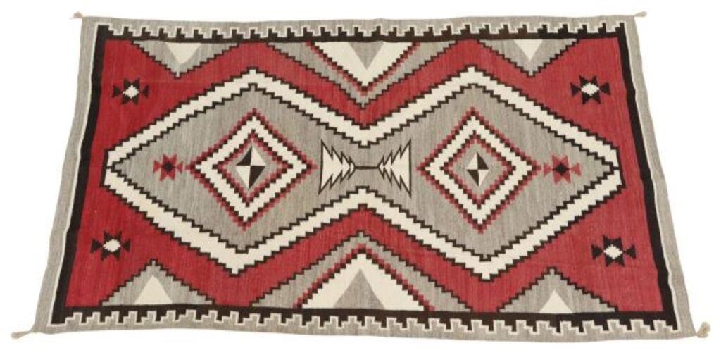 NAVAJO GANADO HANDSPUN WOOL RUG,