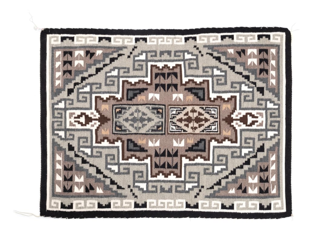 NAVAJO HAND WOVEN TWO GREY HILLS