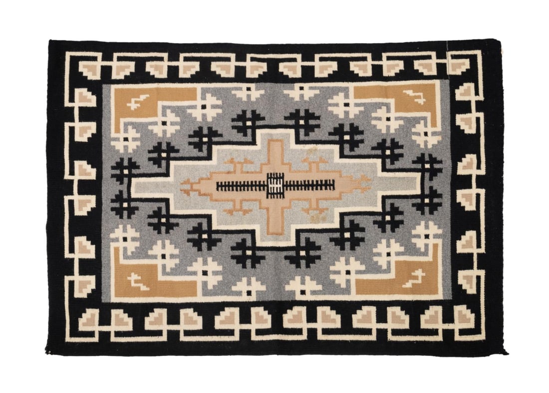 NAVAJO HAND WOVEN TWO GREY HILLS