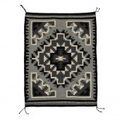 NAVAJO HANDWOVEN WOOL TWO GREY