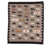 NAVAJO HOGAN PICTORIAL HAND WO