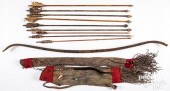 NAVAJO INDIAN PAINTED BOW AND
