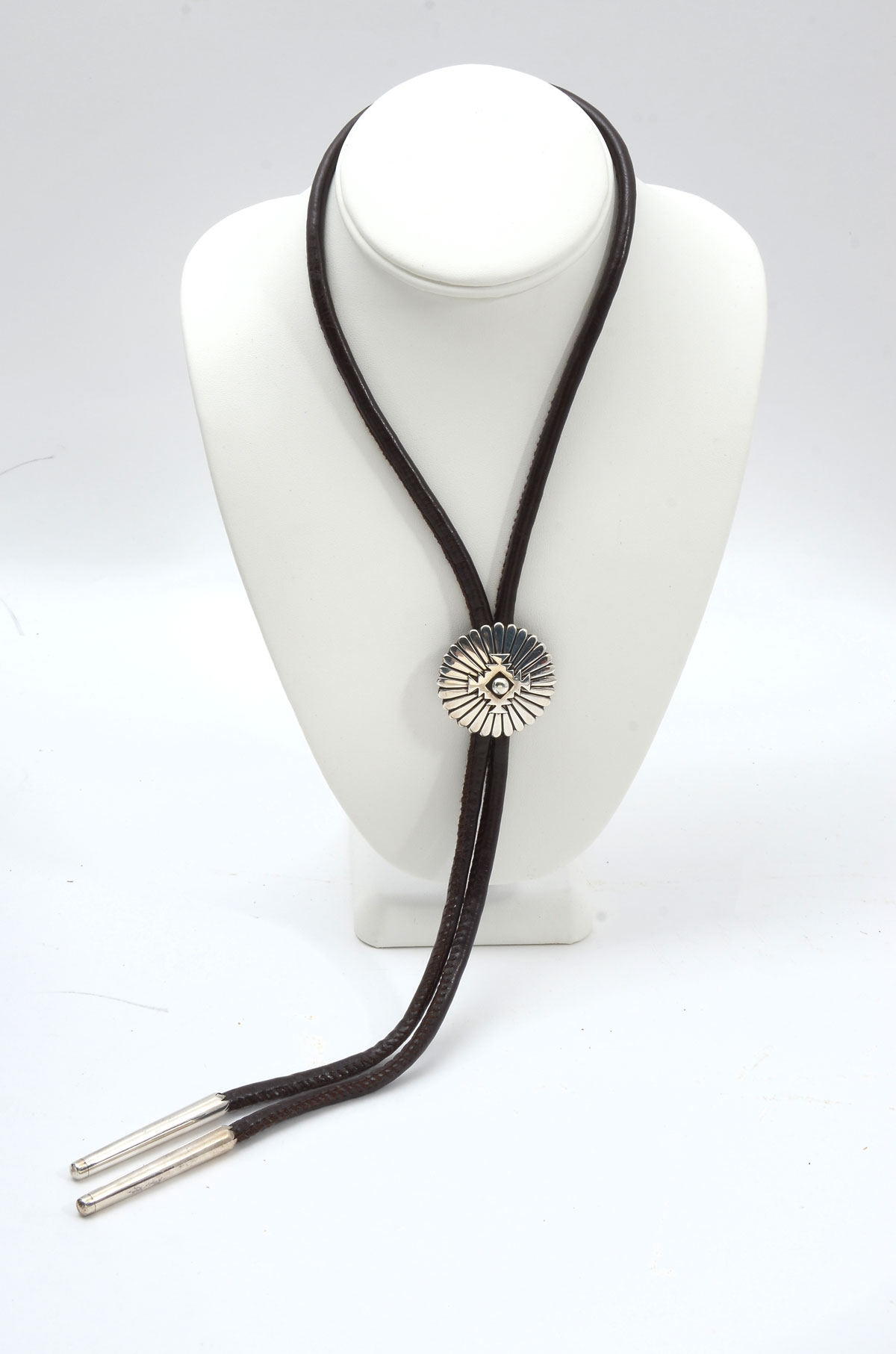 NAVAJO INDIAN STERLING BOLO TIE