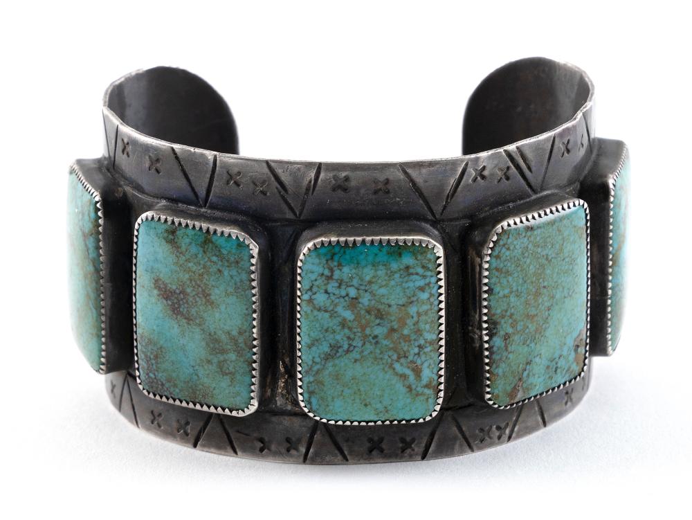 NAVAJO INGOT SILVER AND TURQUOISE