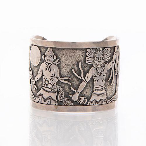 NAVAJO KACHINA STAMPED STERLING