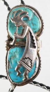 NAVAJO KOKOPELLI STERLING BOLO