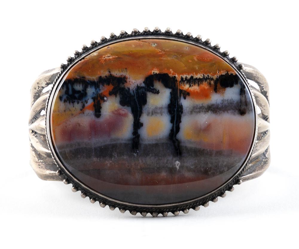 NAVAJO PETRIFIED WOOD AND SILVER