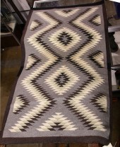 NAVAJO RUG, C1960-70, GREY GRO