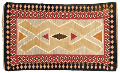Navajo rug, finely woven with