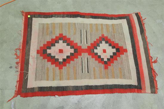 NAVAJO RUG. Red  brown and