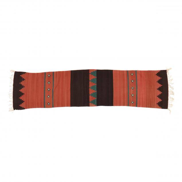 NAVAJO RUNNER  Wool, orange and