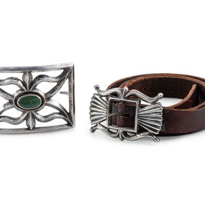 Navajo Sandcast Silver Belt Buckles