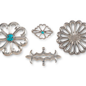 Navajo Sandcast Silver Pins /